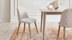 Scaun tapitat cu piele ecologica, Nicole Crem / Grej, l49,5xA60xH88 cm