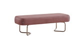Banca tapitata cu piele ecologica, Nicole Somon Inchis / Bronz, l137xA45xH43 cm