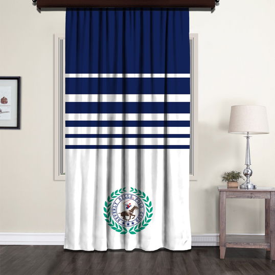 Draperie Beverly Hills Polo Club Crt 10-1 Bleumarin / Alb, 140 x 260 cm