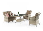 Set mobilier gradina / terasa Cenova Cappuccino, 2 fotolii + canapea 2 locuri + masa de cafea