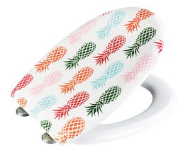 Capac toaleta din duroplast, Ananas Multicolor, l38xA45 cm