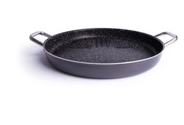 Tigaie grill din aluminiu cu invelis antiaderent, Ø36 cm, Rock Cook Negru
