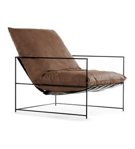 Fotoliu fix tapitat cu stofa si picioare metalice, Elton Maro / Negru, l82xA100xH84 cm