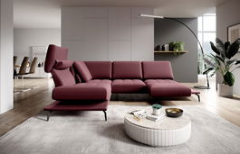 Coltar Fix, cu Sezlong pe Stanga, Mecanism Electric Relax, Tetiere Reglabile, Flavis, l292xA220xH90-116 cm