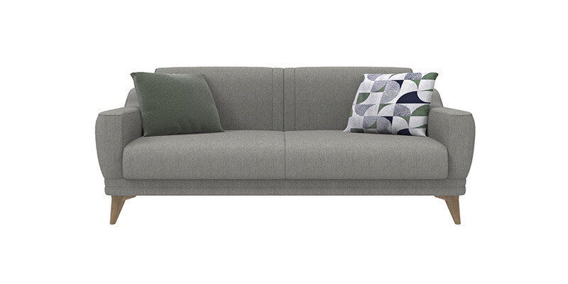 Canapea extensibila tapitata cu stofa, 2 locuri, Frame Gri, l169xA87xH79 cm