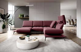 Coltar Fix, cu Sezlong pe Dreapta, Mecanism Electric Relax, Tetiere Reglabile, Flavis, l292xA220xH90-116 cm