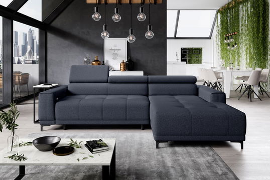 Coltar Fix, Sezlong pe Dreapta, Mecanism Electric Relax, Tetiere Reglabile, Hugos Mini, l276xA177xH77-96 cm