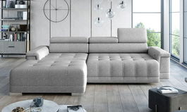 Coltar Fix, Sezlong pe Stanga, Mecanism Electric Relax, Tetiere Reglabile, Campis Mini, l276xA178xH78-101 cm