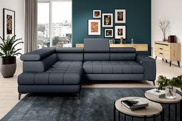 Coltar Fix, Sezlong pe Stanga, Mecanism Electric Relax, Tetiere Reglabile, Baggy, l280xA196xH76-100 cm
