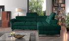 Coltar Extensibil, Sezlong pe Dreapta, Lada de Depozitare, Tetiere Reglabile, Avantime, l255xA223xH77-97 cm