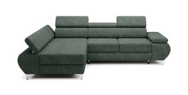Coltar Extensibil, Sezlong pe Stanga, Lada de Depozitare, Tetiere si Cotiere Reglabile, Flamis Mini, l274xA189xH75-90 cm
