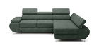 Coltar Extensibil, Sezlong pe Dreapta, Lada de Depozitare, Tetiere si Cotiere Reglabile, Flamis Mini, l274xA189xH75-90 cm