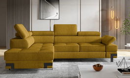Coltar Extensibil, Sezlong pe Stanga, Lada de Depozitare, Tetiere si Cotiere Reglabile, Empire L, l262xA223xH75-90 cm