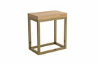 Raft suspendat din lemn de stejar si metal, Duris Natural / Auriu, l30xA18xH33 cm