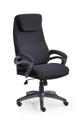 Scaun de birou directorial tapitat cu stofa, Sidon Negru, l65xA70xH117-125 cm
