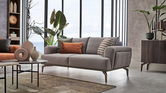 Canapea extensibila tapitata cu stofa, 2 locuri, Piero Velvet Gri Inchis, l190xA97xH83 cm