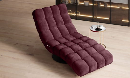 Fotoliu sezlong relaxare rotativ, tapitat, cu mecanism electric Relax, Gatiola 360, l80xA166xH87 cm
