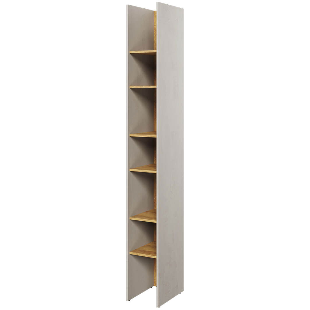 Biblioteca din pal pentru copii si tineret, Teen Flex TF03 Gri / Natural, l27xA40xH218 cm