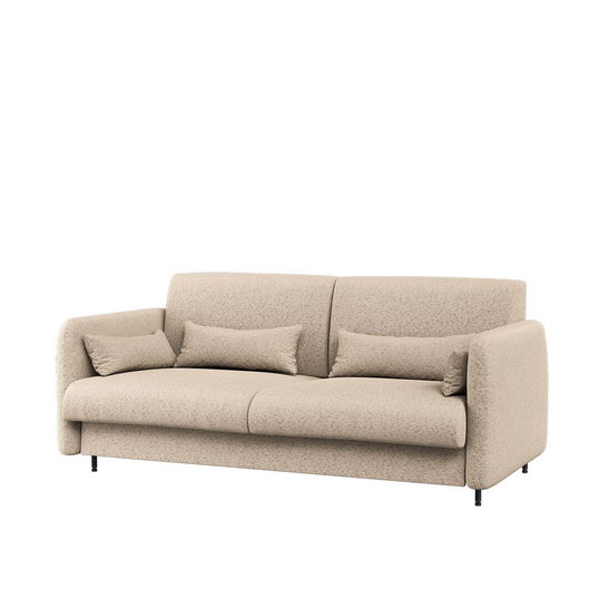 Canapea Fixa BC18 Bej Boucle, 2 Locuri, pentru Pat rabatabil pe perete 200 x 140 cm Bed Concept Vertical Stejar Artisan, l164xA93xH74 cm