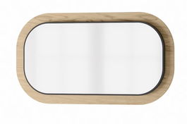 Oglinda decorativa din pal si furnir, Limbo 80 Stejar Artisan, l110xH60 cm