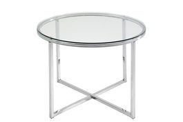Masuta din sticla Cross Round, Ø55xh45 cm