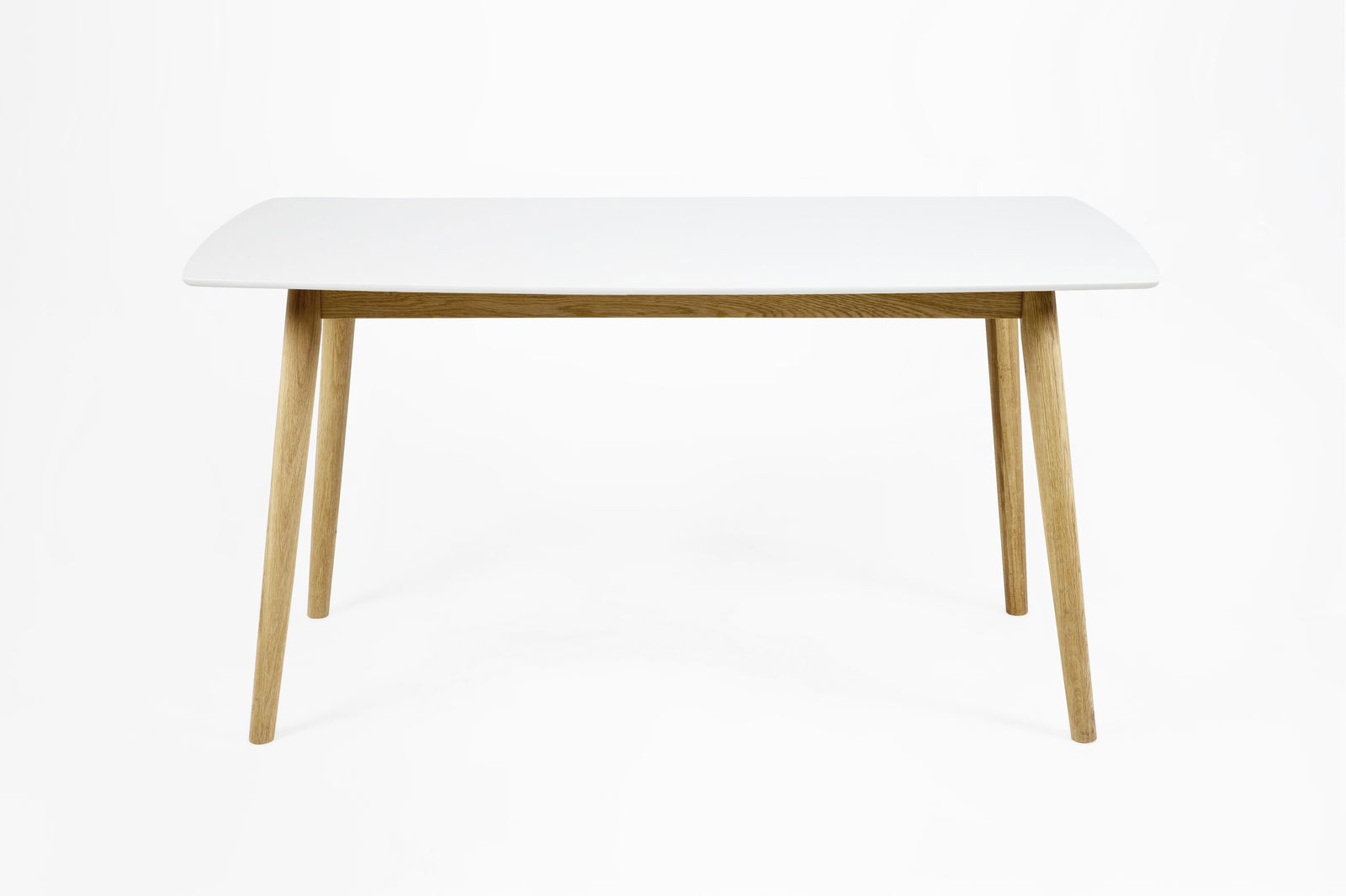 Masa din furnir si lemn Nagano Dining White/Oak, L150xl80xh75,5 cm