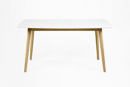 Masa din furnir si lemn Nagano Dining White/Oak, L150xl80xh75,5 cm