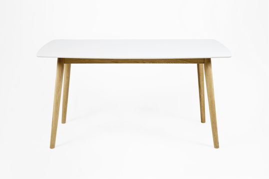 Masa din furnir si lemn Nagano Dining White/Oak, L150xl80xh75,5 cm