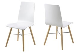 Set 4 scaune din plastic si lemn Milton White