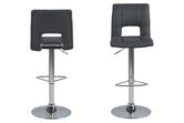 Set 2 scaune de bar din metal tapitate cu stofa Sylvia Dark Grey
