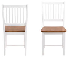 Set 2 scaune din lemn de cauciuc Brisbane Alb / Stejar, l43xA50,5xH89 cm