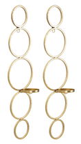 Set 2 suporturi suspendabile pentru lumanari, din metal, Circly Auriu, l14xA10,5xH58,5 cm