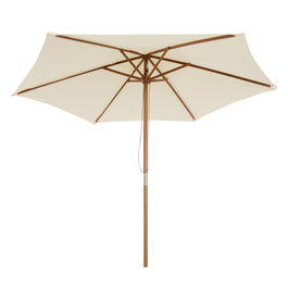 Outsunny  Umbrelă Soare pentru Extern cu Suport din Lemn pentru Extern şi pentru Grădină 2.5X2.5M Crem