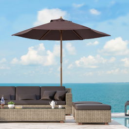 Outsunny  Umbrela din Lemn Umbrela Soare pentru Extern pentru Gradina Φ250 cm | Aosom Ro