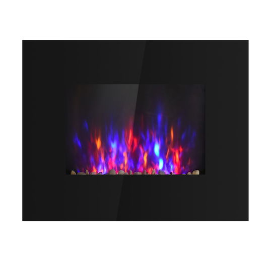 HomCom semineu electric, soba electrica, incalzitor pentru interior cu electricitate, efect de flacara 65x11.4x52 cm, negru | AOSOM RO