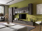 Living Pati 143 - Mobila Sufragerie Gri Beton + Alb