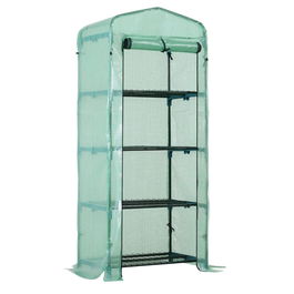 Outsunny sera gradina sera pentru plante cu 4 rafturi, legume, fructe, ierburi 70x50x160cm, verde | Aosom Ro