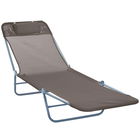 Outsunny sezlong reglabil, 182 x 56 x 24,5 cm, culoare cafea | Aosom.ro