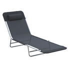 Outsunny Sezlong pentru Bronzat Pliabil si Reclinabil, negru | Aosom Ro