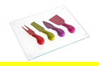 Set 4 cutite si suport pentru branzeturi, Versa, 20 x 26 x 5 cm, multicolor