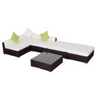 Outsunny set mobilier gradina 18 bucati, 80x80x50cm, maro | Aosom.ro
