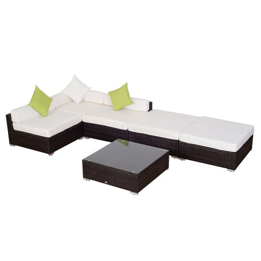 Outsunny set mobilier gradina 18 bucati, 80x80x50cm, maro | Aosom.ro