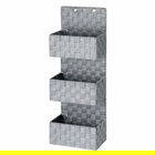 Organizator cu montare pe usa, 3 compartimente, Adria Grey, Wenko, 72 x 25 cm, 100% polipropilena/inox, gri