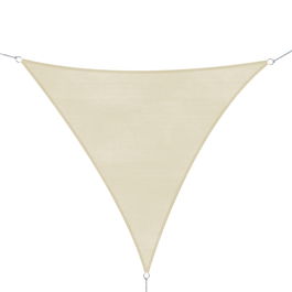 Outsunny Cort Parasolar Triunghiular, Alb Crem, 3x3x3m