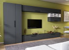Living Pati 134 - Mobila Sufragerie Gri Antracit + Alb