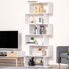 HomCom Biblioteca forma S, din PAL, 80x24x191cm, alba | AOSOM RO