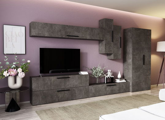 Living Pati 117 - Mobila Sufragerie Gri Beton