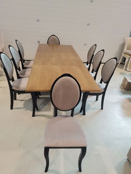 SET LID 14 MASA EXTENSIBILA FAYA 160/240/90 CM + 8 SCAUNE TAPITATE