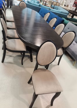 SET LID 19 MASA EXTENSIBILA WENGHE 160/280/83 H + 10 SCAUNE TAPITATE