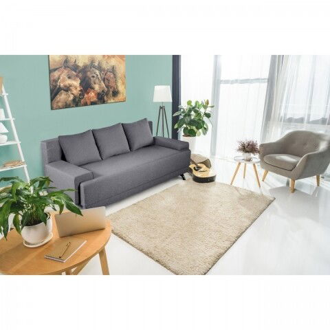 Canapea Extensibila Roma Grey 205x90x86 cm + lada de depozitare